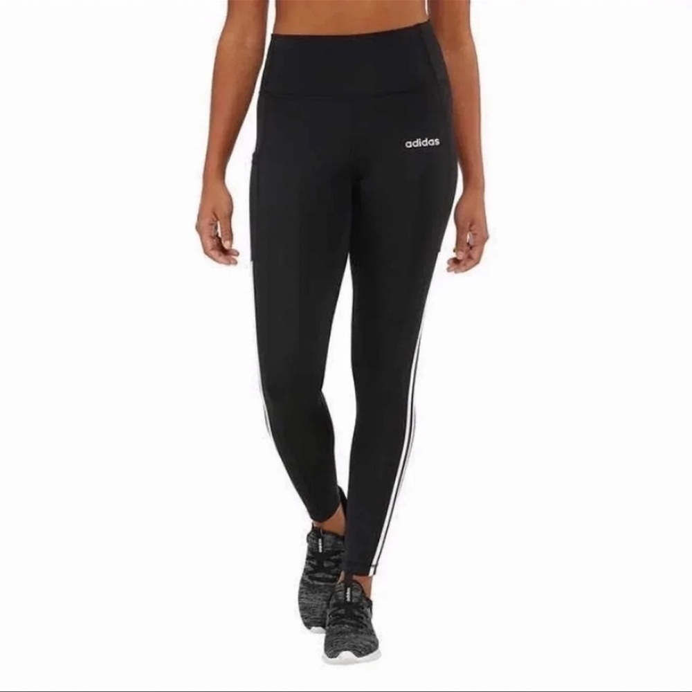 (NWT) Adidas Women’s 7/8 3-Stripe Active Legging in Black - Picture 2 of 12